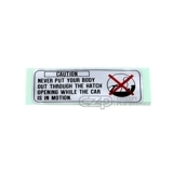 Nissan OEM 300ZX Hatch Roof Caution Label - Z32