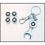 NISSAN 300ZX Z32 FAIRLADY TYRE VALVE STEM CAPS AND KEY CHAIN SET