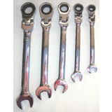 Ring Spanner Ratchet Wrench 5 Piece Set - Chrome Vanadium Heavy Duty Steel