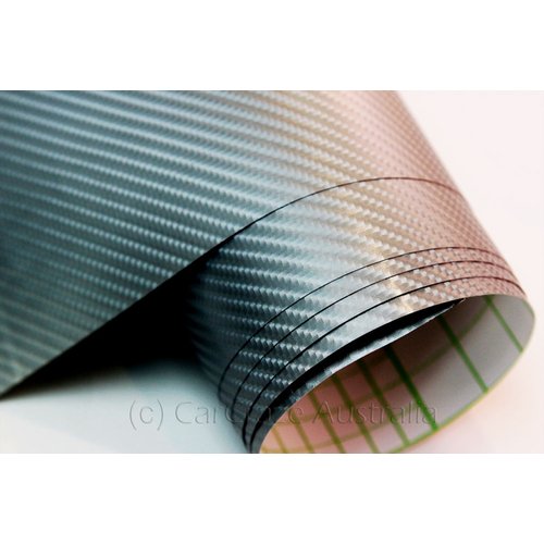 4D Grey Gloss Carbon Fibre Vinyl Wrap Car Auto Decal Film - 50cm x 152cm